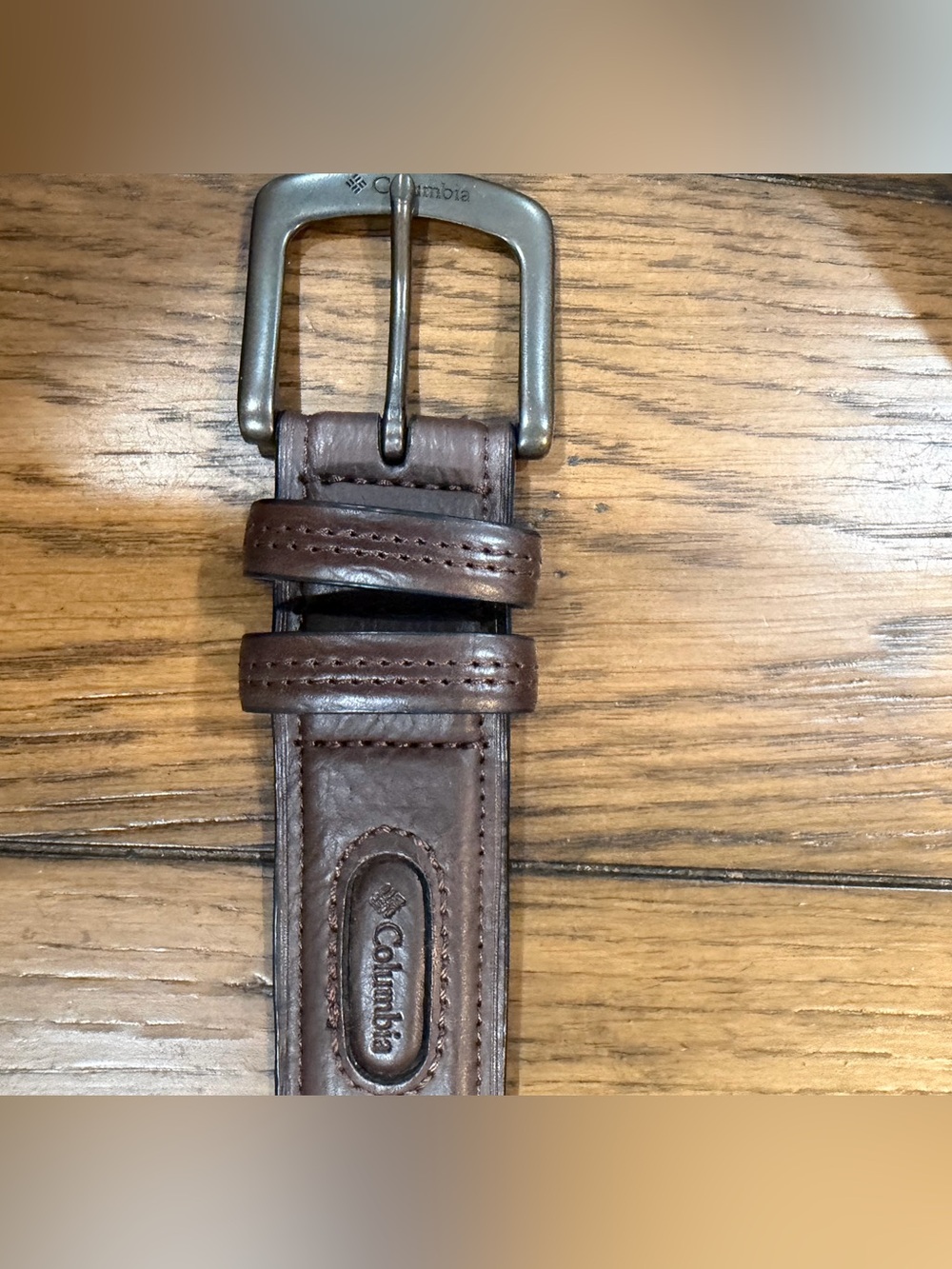 Columbia Men's Dark Brown Leather Belt with Metal Buckle size XL 42x44